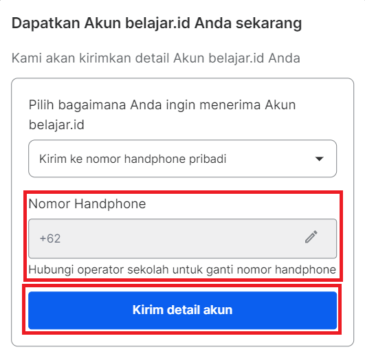 kirim akun ke hp